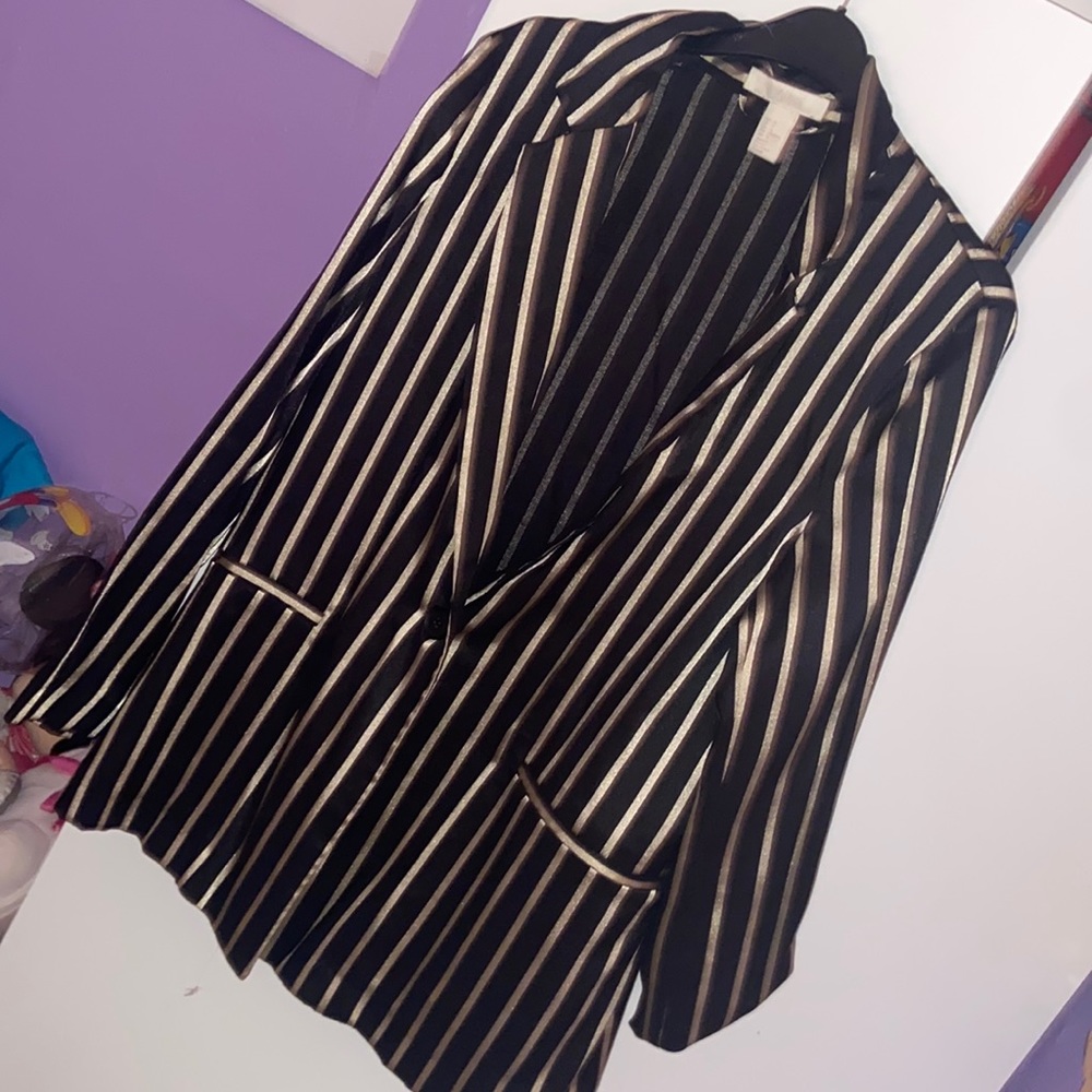 Black blazer with gold striped by hm